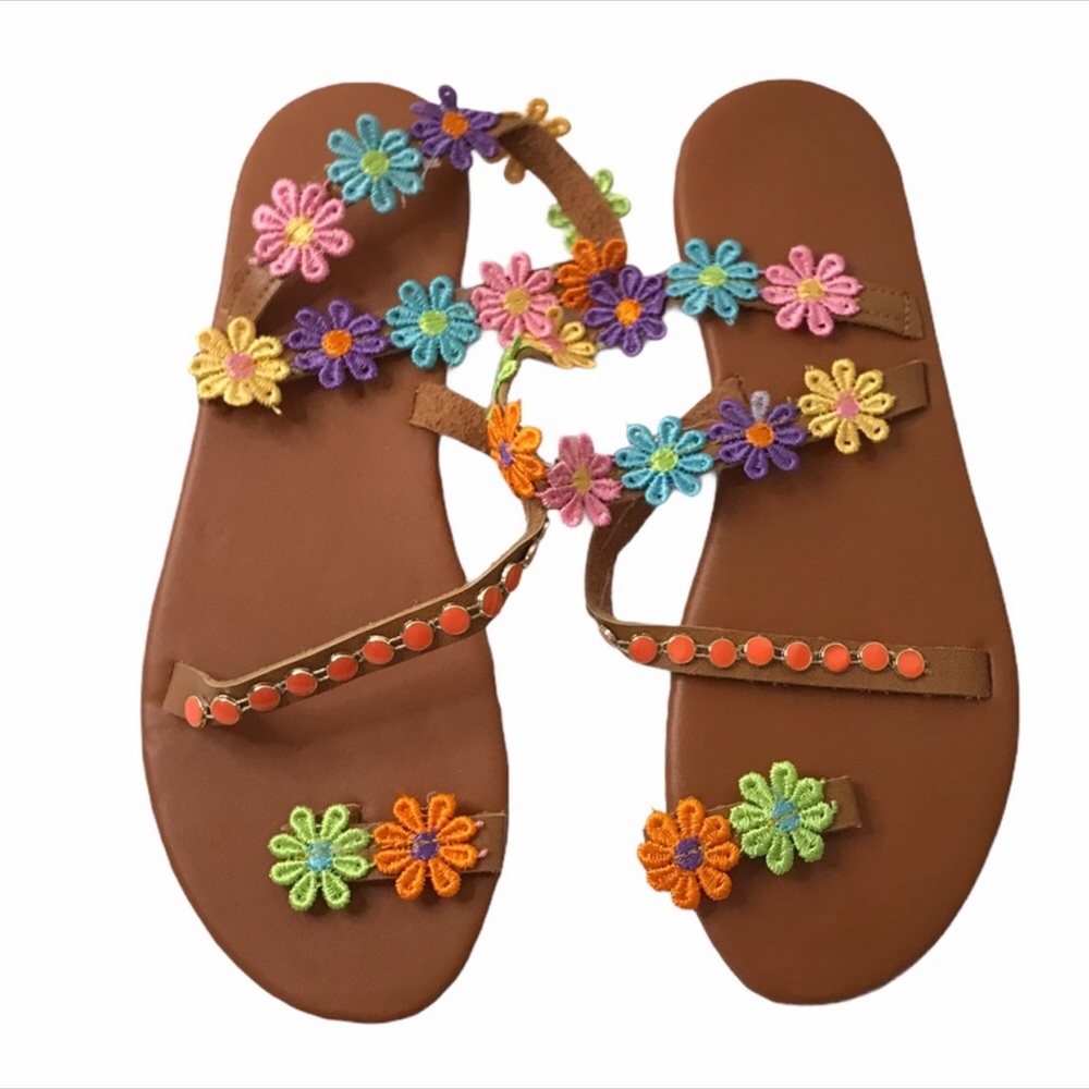 Sandals Slip On Floral NWT
